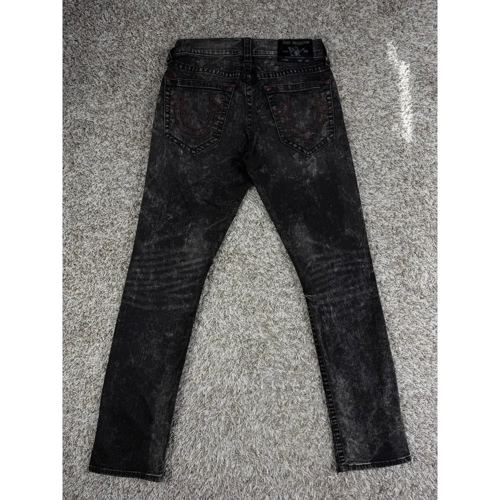 True Religion Ricky Relaxed Straight Gray Denim Jeans Men's Size 30x32